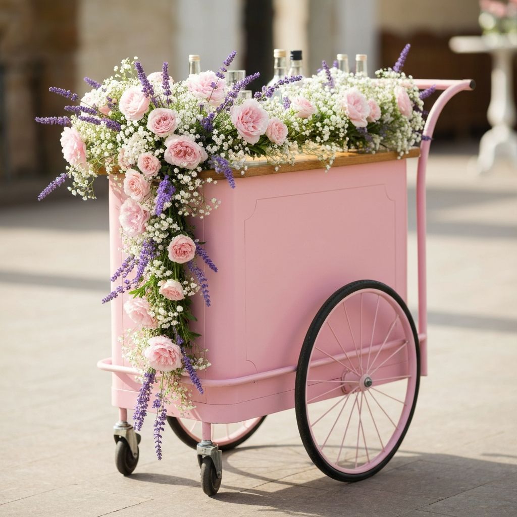 Vintage Romance - Premium mobile bar cart rental for events in Oceanside - $359 per day